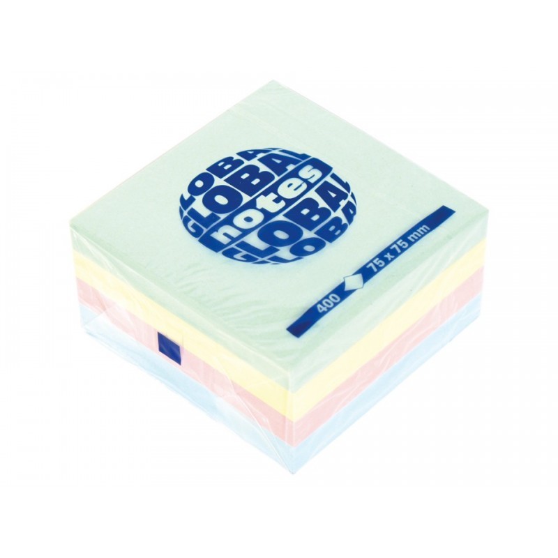 Set 2 x Notite Adezive, 75x7 5mm, 400 File, 4 Culori Pastel