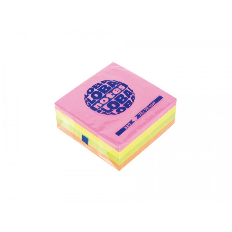 Set 2 x Notite Adezive, 75x75 mm, 320 File, 4 Culori Neon