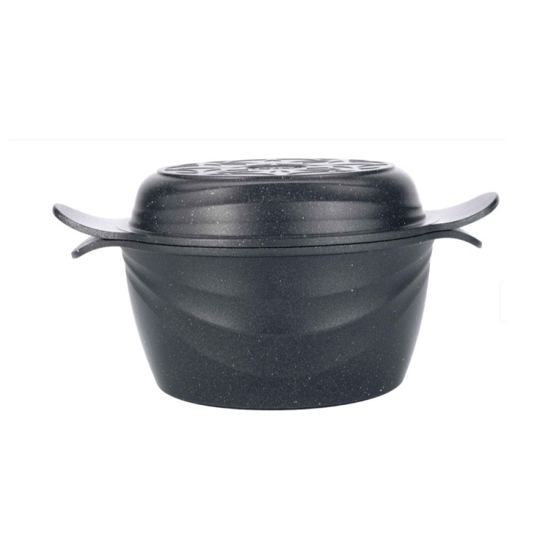 Set 2 x Oala cu Capac Neoklein, Diametru 24 cm, Capacitate 4.2 l, Aluminiu Turnat, Invelis Anti-Aderent, Negru