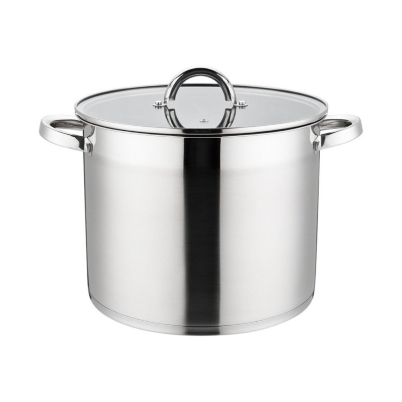 Set 2 x Oala din Inox cu Capac din Sticla, 22 cm, 7 l, Grunberg