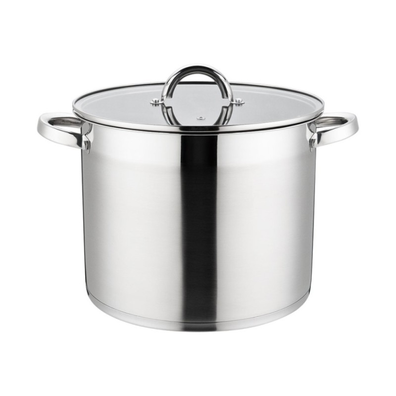 Set 2 x Oala din Inox cu Capac din Sticla, 26 cm, 10.90 l, Grunberg