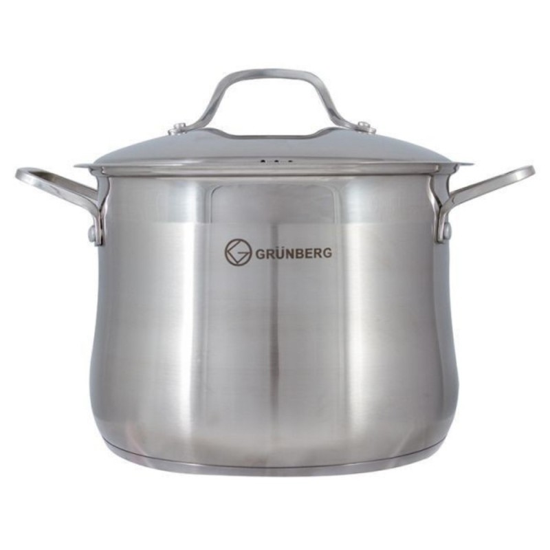 Set 2 x Oala Inox cu Capac, 34 Cm, 22 l , Grunberg Gr3134