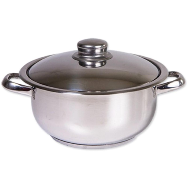 Set 2 x Oala Inox cu Capac, Capacitate 1.8 l, Diametru 18 cm, Argintiu