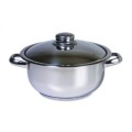 Set 2 x Oala Inox cu Capac, Diametru 20 cm, 2 l, Cocinera, Argintiu