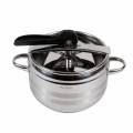 Set 2 x Oala Inteligenta din Inox, Sub Presiune, cu Capac, Diametru 20 cm, 5 l, Argintiu