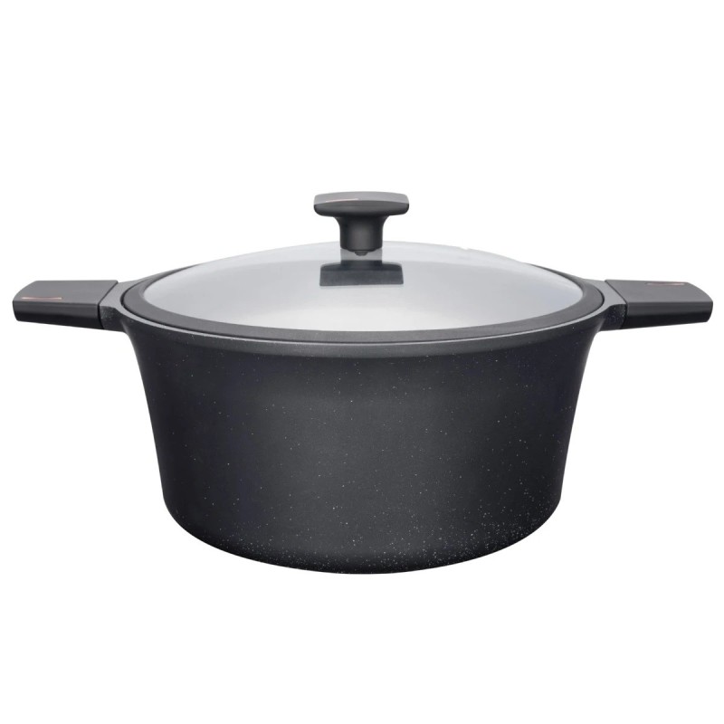 Set 2 x Oala Neoklein PHHO-CS24, cu Capac, 24 cm, 4.4 l, Aluminiu, Negru