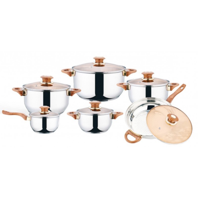 Set 2 x Oale 12 Piese Grunberg, Capac din Sticla, Gr1504