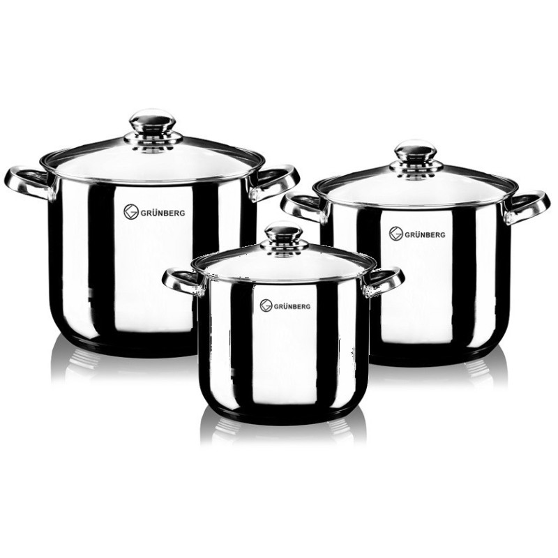 Set 2 x Oale din Inox cu Capace din Sticla , 6 Piese , Grunberg Gr1052