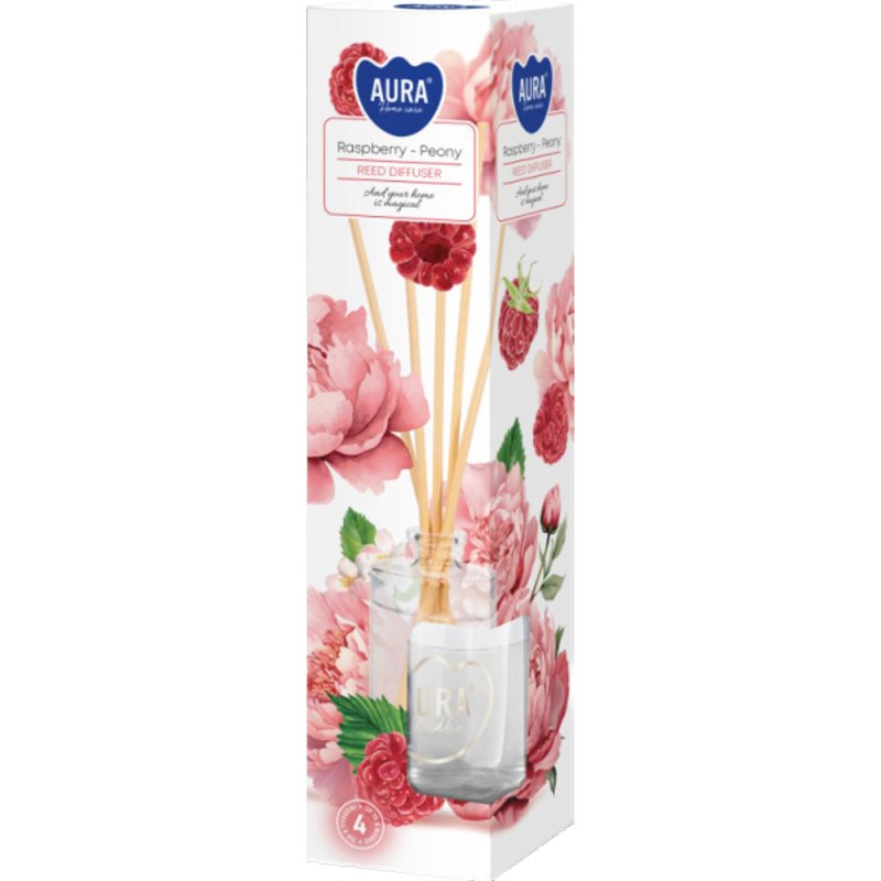 Set 2 x Odorizant Difuzor cu Betisoare pentru Casa, Bispol, Parfum Zmeura si Bujor