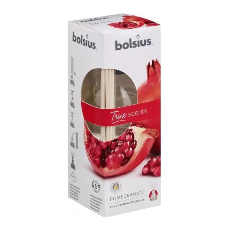 Set 2 x Odorizant Difuzor cu Betisoare pentru Casa Bolsius, Rodie, 60 ml