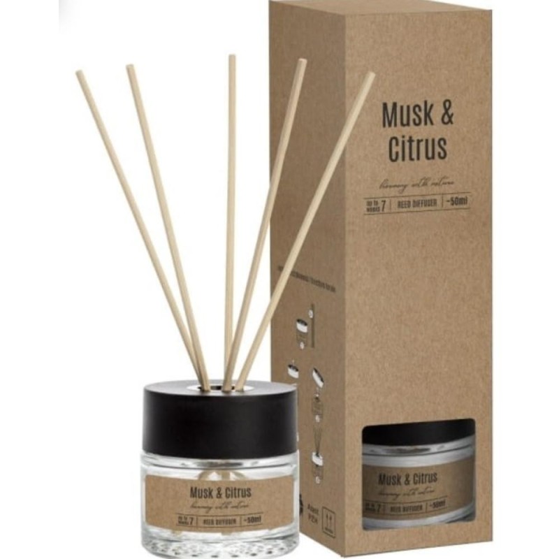 Set 2 x Odorizant Difuzor cu Betisoare pentru Casa, Mosc si Citrice, 50 ml, Bispol