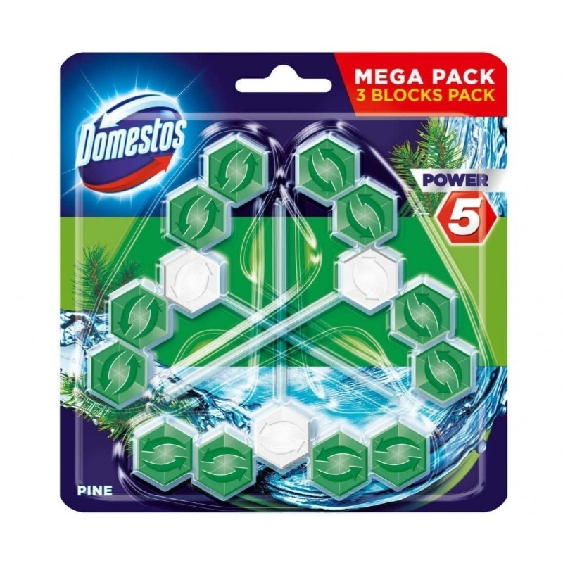 Set 2 x Odorizant WC Domestos Power RB 5, Pine, 3 x 55 g