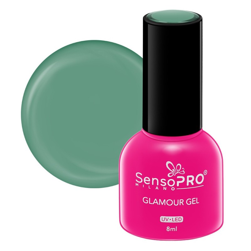 Set 2 x Oja Semipermanenta Glamour Gel SensoPRO Milano 8 ml, Calypso Green 104