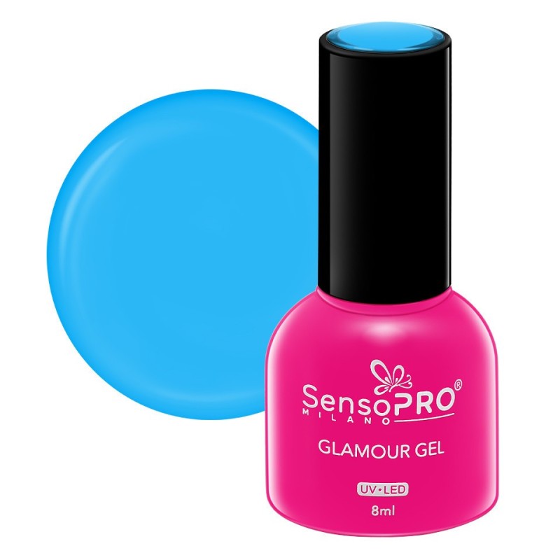 Set 2 x Oja Semipermanenta Glamour Gel SensoPRO Milano 8 ml, Electric Blue 34