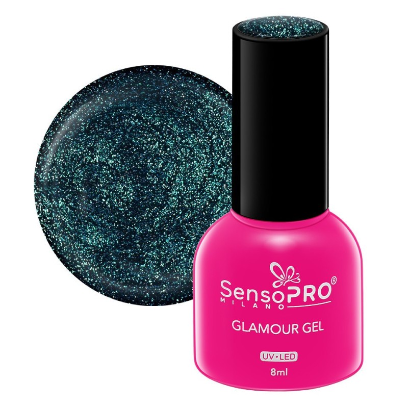 Set 2 x Oja Semipermanenta Glamour Gel SensoPRO Milano 8 ml, Emerald Palace 57