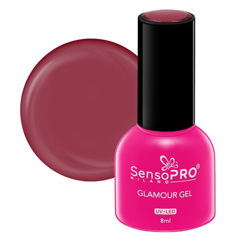 Set 2 x Oja Semipermanenta Glamour Gel SensoPRO Milano 8 ml, Red Sensation 08