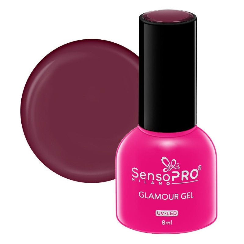 Set 2 x Oja Semipermanenta Glamour Gel SensoPRO Milano 8 ml, Ruby Moon 50