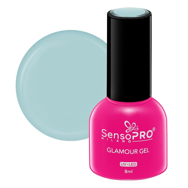 Set 2 x Oja Semipermanenta Glamour Gel SensoPRO Milano 8 ml, Turquoise Fortune 33