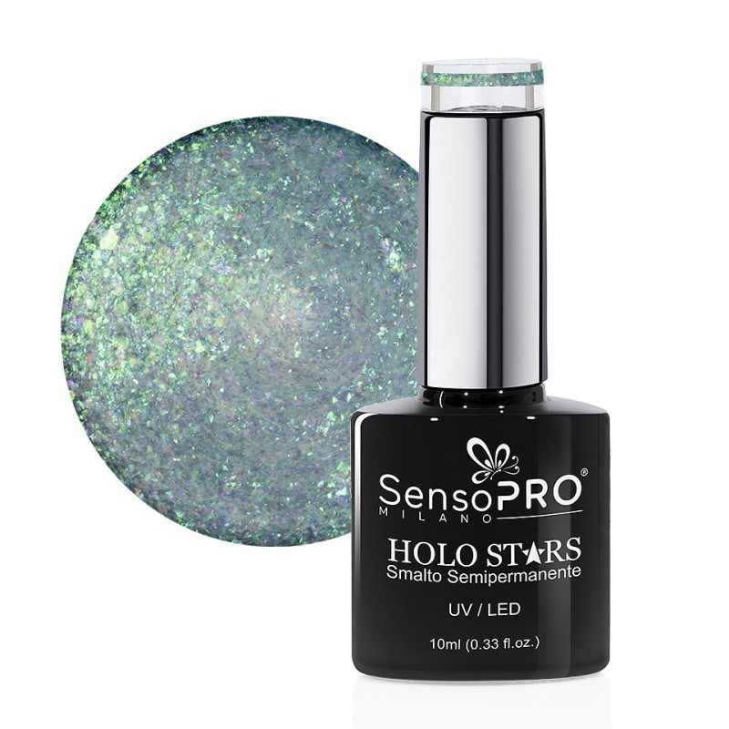 Set 2 x Oja Semipermanenta Holo Stars SensoPRO Milano 10 ml, Astral Shine 09