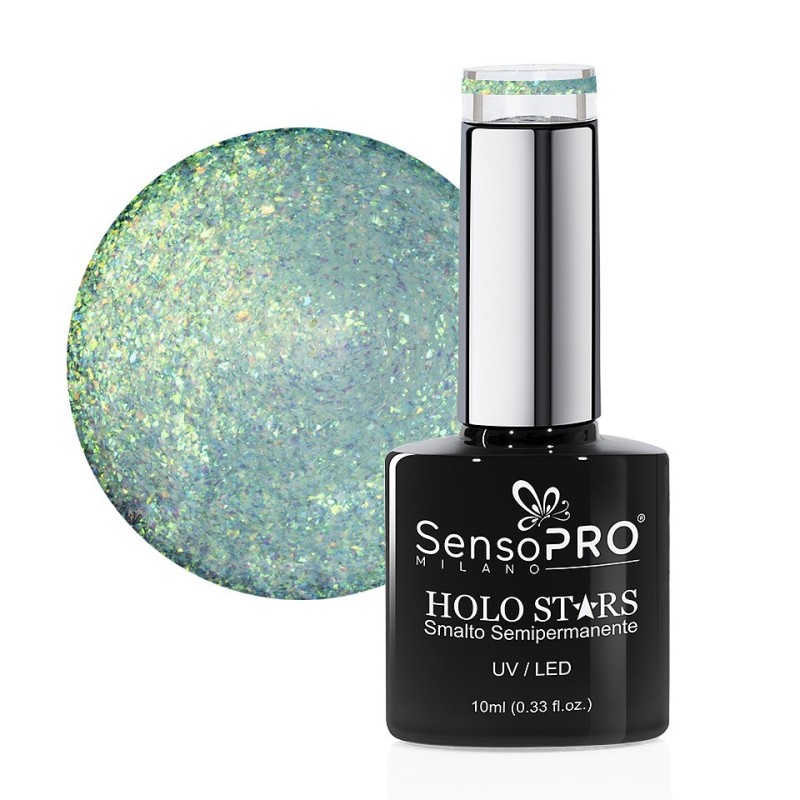 Set 2 x Oja Semipermanenta Holo Stars SensoPRO Milano 10 ml, Space Green 01
