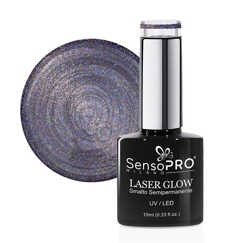 Set 2 x Oja Semipermanenta Holografica Laser Glow SensoPRO Milano 10 ml, Galaxy Vibe 05