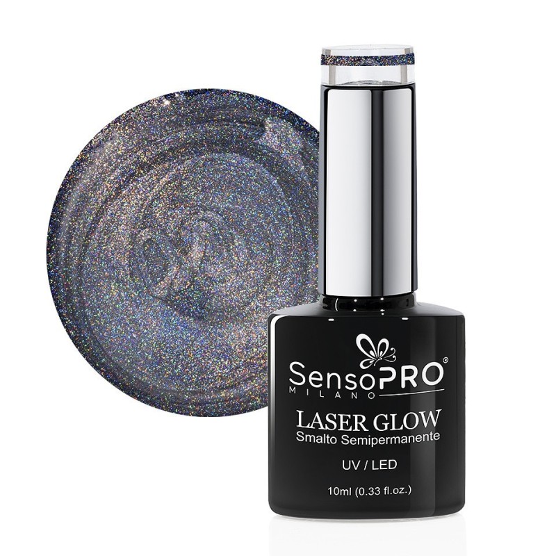 Set 2 x Oja Semipermanenta Holografica Laser Glow SensoPRO Milano 10 ml, Pixie Glow 24