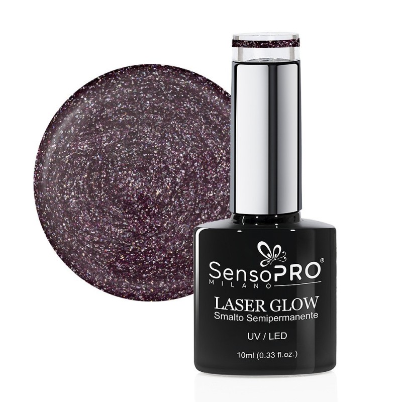 Set 2 x Oja Semipermanenta Holografica Laser Glow SensoPRO Milano 10 ml, Violet Storm 26