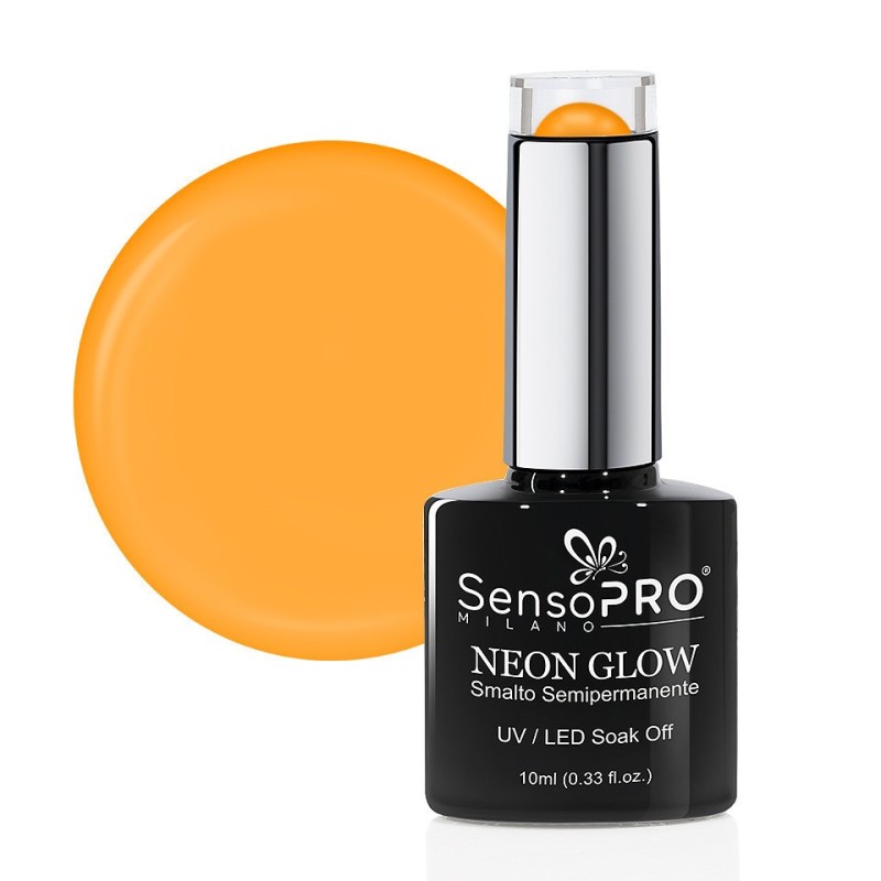 Set 2 x Oja Semipermanenta Neon Glow SensoPRO Milano, 02 Delicious Orange, 10 ml