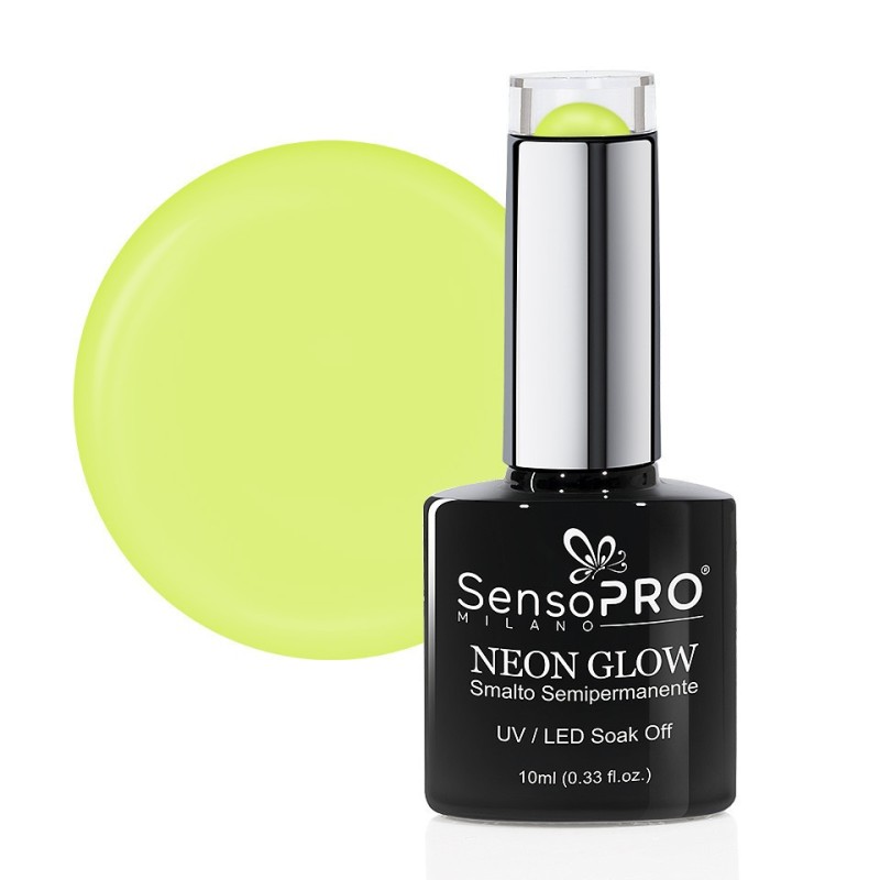 Set 2 x Oja Semipermanenta Neon Glow SensoPRO Milano, 33 Laser Lime, 10 ml