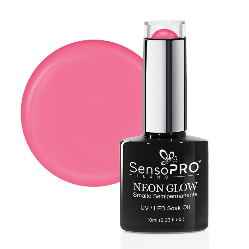 Set 2 x Oja Semipermanenta Neon Glow SensoPRO Milano, 39 Ultra Pink, 10 ml