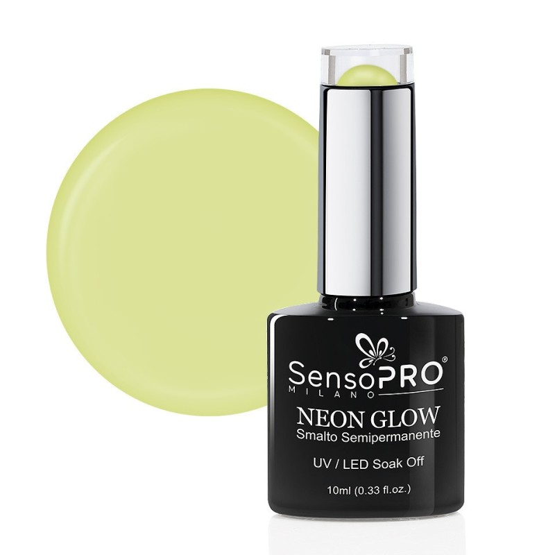 Set 2 x Oja Semipermanenta Neon Glow SensoPRO Milano, 43 Acid Yellow, 10 ml