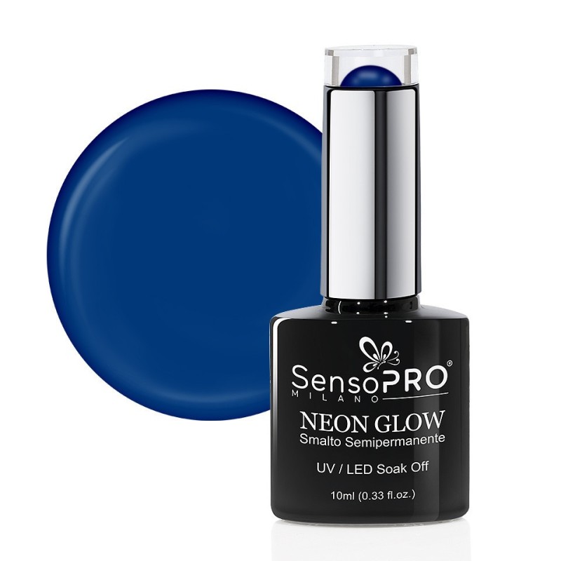 Set 2 x Oja Semipermanenta Neon Glow SensoPRO Milano, 45 Laser Navy, 10 ml