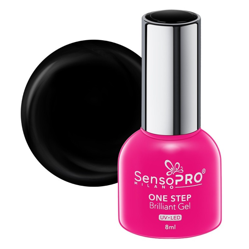 Set 2 x Oja Semipermanenta One Step, Brilliant Gel SensoPRO Milano, 8 ml, Black Diamond 02