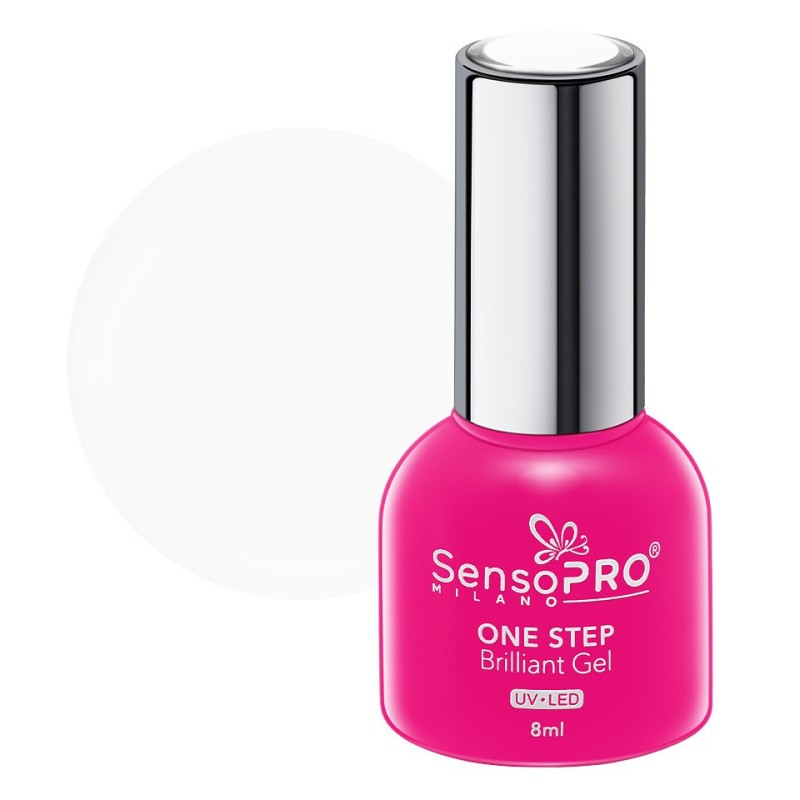Set 2 x Oja Semipermanenta One Step, Brilliant Gel SensoPRO Milano, 8 ml, Charming White 01