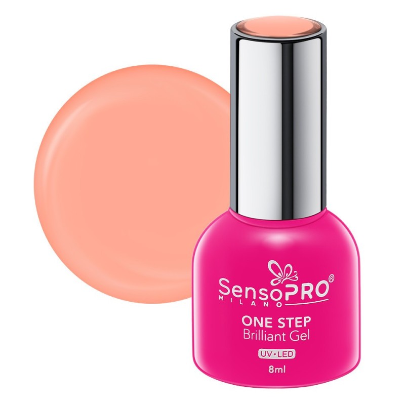 Set 2 x Oja Semipermanenta One Step, Brilliant Gel SensoPRO Milano, 8 ml, Coral Shine 106