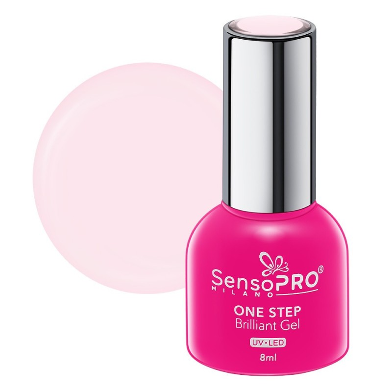 Set 2 x Oja Semipermanenta One Step, Brilliant Gel SensoPRO Milano, 8 ml, Crushing Nude 110