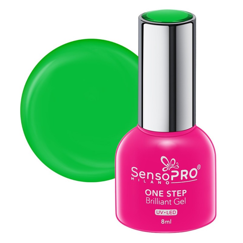 Set 2 x Oja Semipermanenta One Step, Brilliant Gel SensoPRO Milano, 8 ml, Evergreen Vibe 103