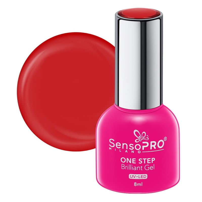 Set 2 x Oja Semipermanenta One Step, Brilliant Gel SensoPRO Milano, 8 ml, Red Velvet 06
