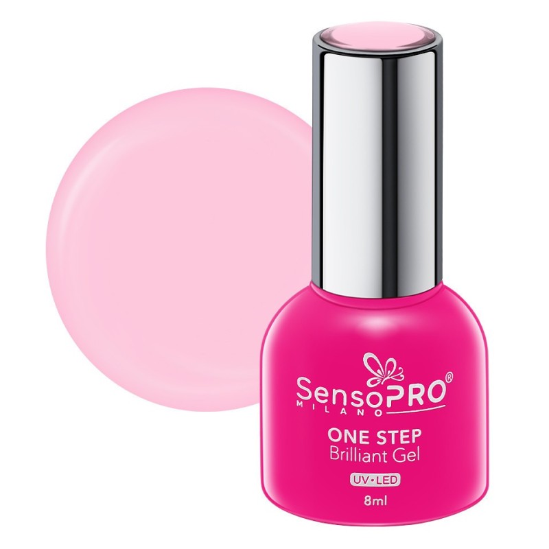 Set 2 x Oja Semipermanenta One Step, Brilliant Gel SensoPRO Milano, 8 ml, Silky Rose 09