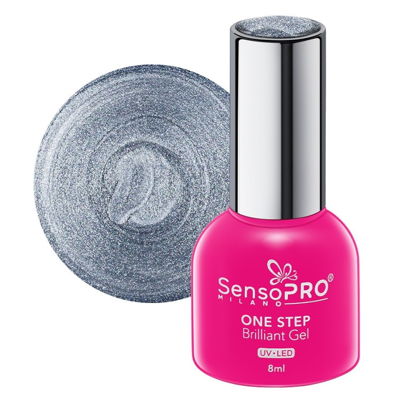 Set 2 x Oja Semipermanenta One Step Brilliant Gel SensoPRO Milano 8 ml, Silver Box 82