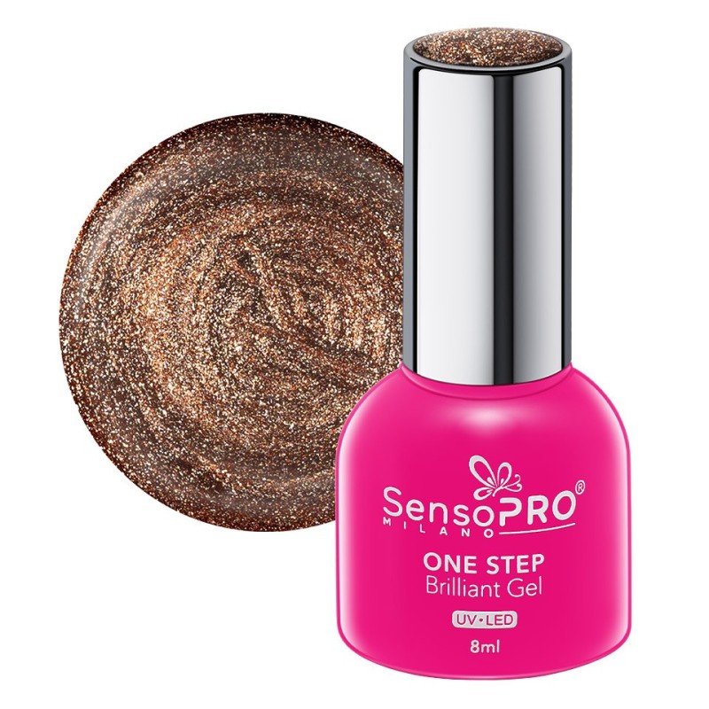 Set 2 x Oja Semipermanenta One Step Brilliant Gel SensoPRO Milano 8 ml, Wanted Goddess 74