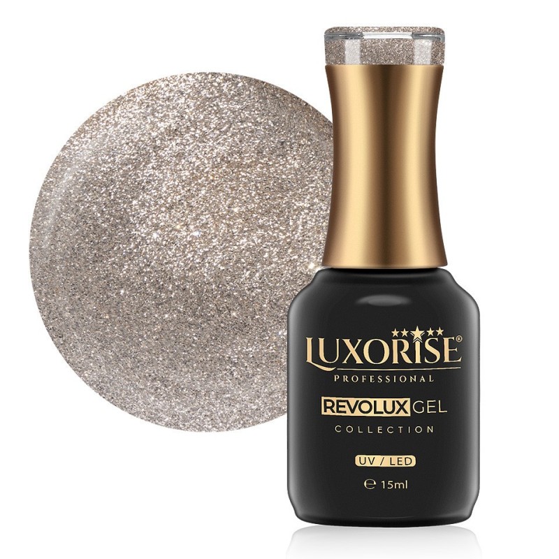 Set 2 x Oja Semipermanenta Revolux Luxorise, Gold Flakes 15 ml