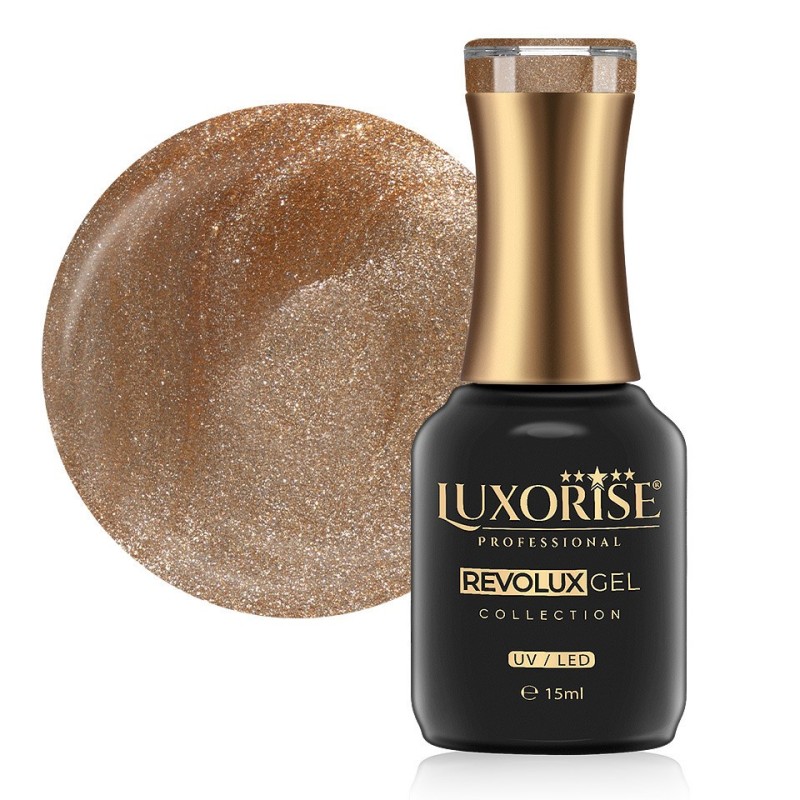 Set 2 x Oja Semipermanenta Revolux Luxorise, Timeless Gold 15 ml