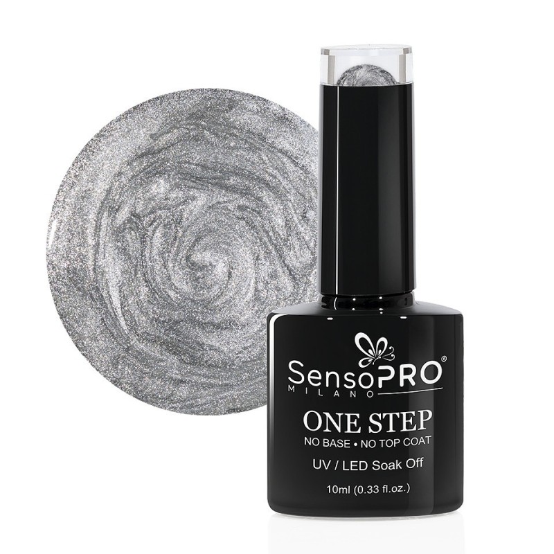 Set 2 x Oja Semipermanenta SensoPRO Milano, One Step 10 ml, Shine Steel 025