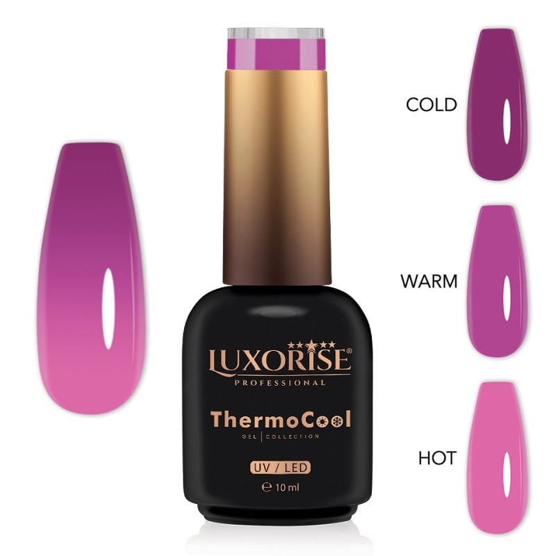 Set 2 x Oja Semipermanenta Termica 3 Culori Luxorise Thermocool, Dolly Grace 10 ml