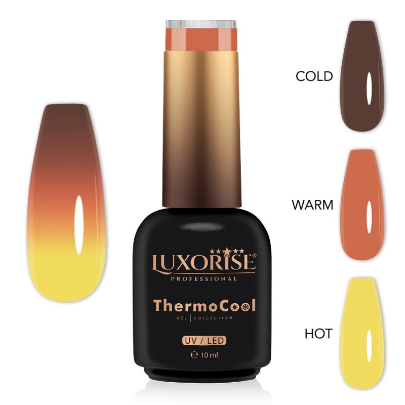 Set 2 x Oja Semipermanenta Termica 3 Culori Luxorise Thermocool, Hippie Hope 10 ml