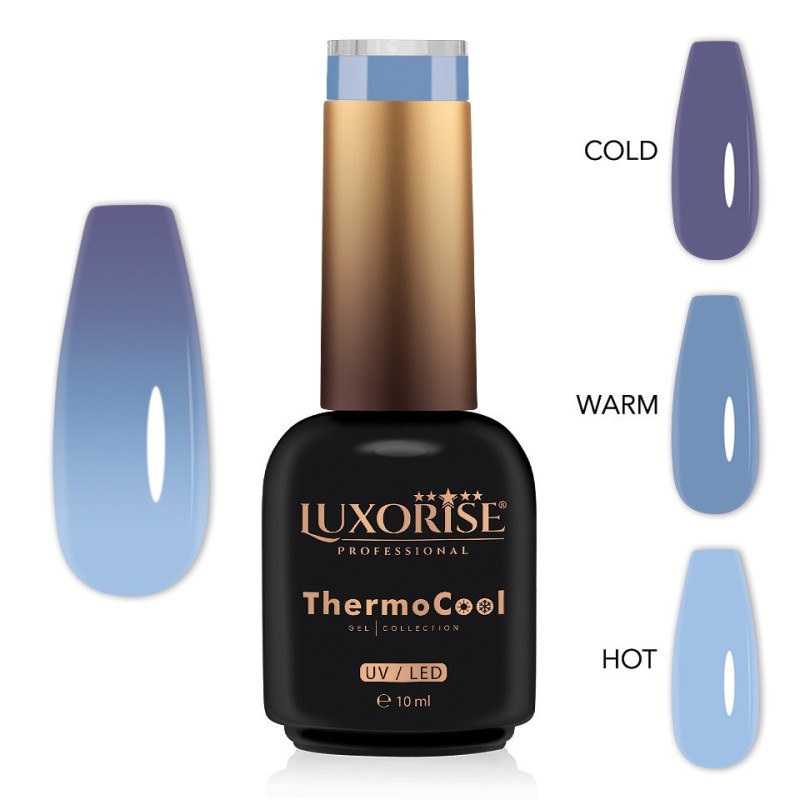 Set 2 x Oja Semipermanenta Termica 3 Culori Luxorise Thermocool, Wave Splash 10 ml