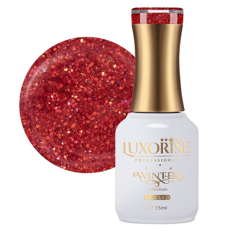 Set 2 x Oja Semipermanenta Winter Collection Luxorise, Fortune Red 15 ml