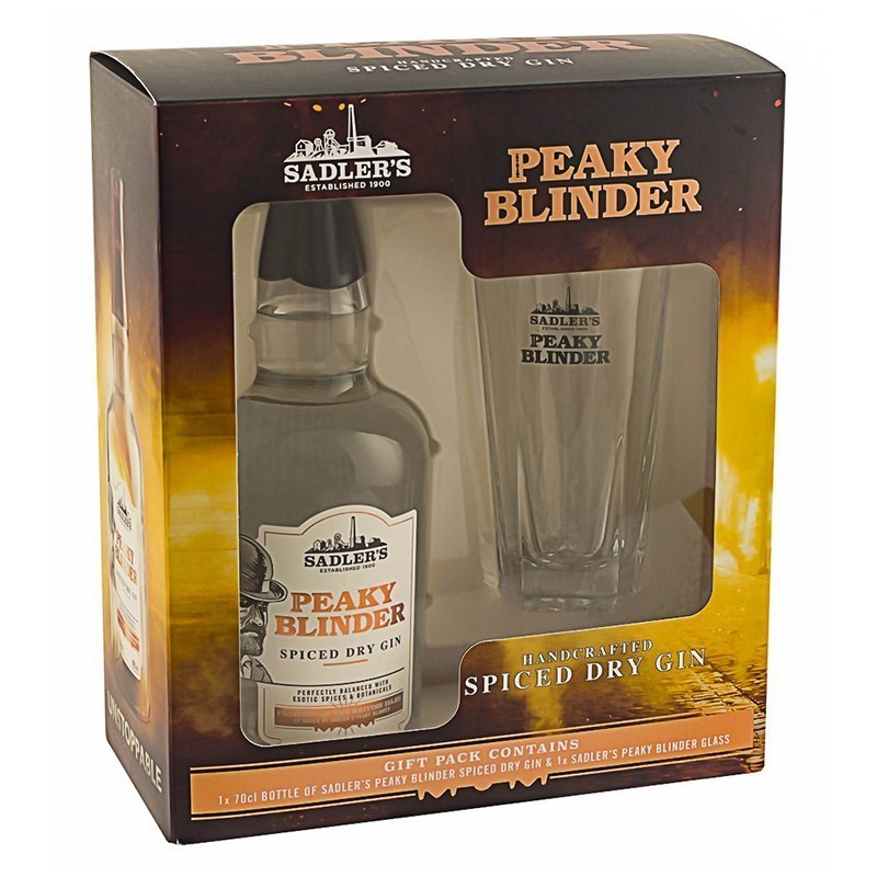 Set 2 x Pachet Gin Peaky Blinder si Pahar, Spiced Dry, 40% Alcool, 0.7 l