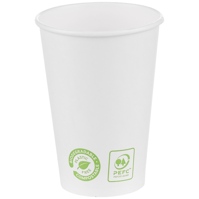 Set 2 x Pahare Carton Bio Albe, 180 ml, 50 buc